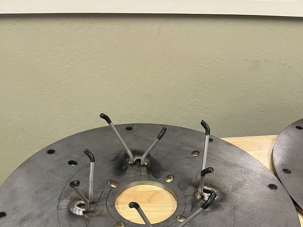 Burner mounting flange on a commercial boiler