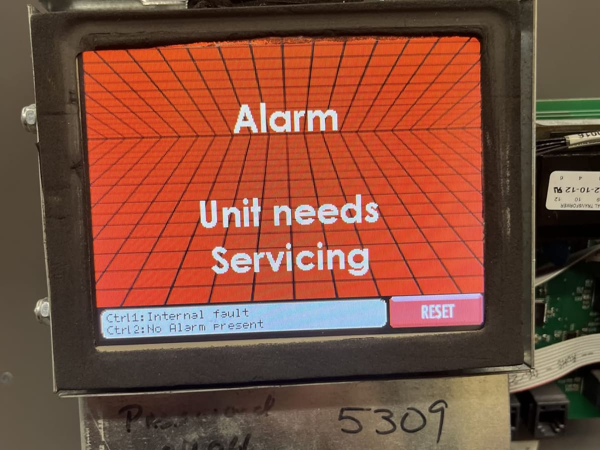 Boiler control fault diagnosis on an HMI panel