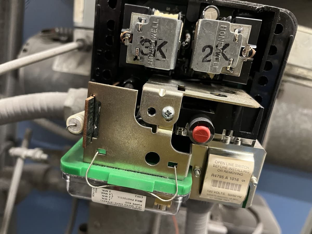 Boiler control panel wiring
